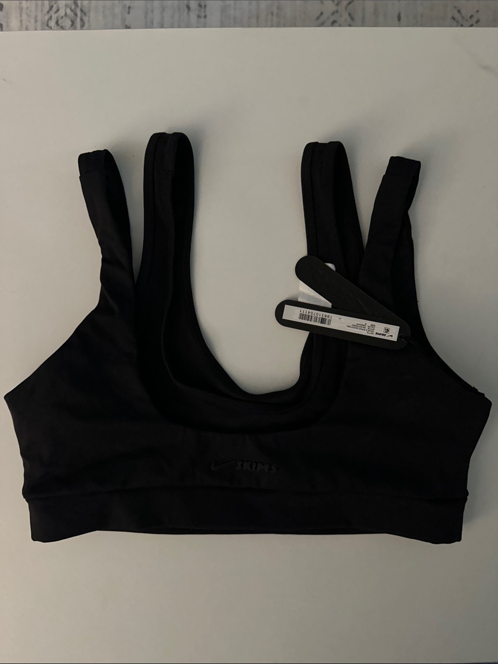 SKIMS Nike Black Double-Strap Scoop Sports Bra NWT